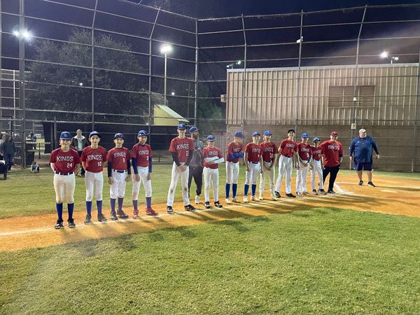 Tomball Kings junior high players after the 2023 fall championship game at Spring Klein Baseball